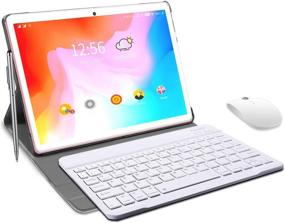 img 4 attached to 📱 10 inch Android 9.0 GO Tablet - HD Touchscreen 2-in-1 Tablet with Keyboard Case, Quad-Core 1.3GHz Processor, 4G+64GB Storage, 4G Phone Call & WiFi Support – Tablet PC