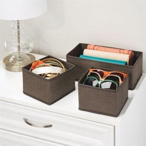 img 2 attached to 🗄️ mDesign Soft Fabric Dresser Drawer and Closet Storage Organizer - Set of 6 in 2 Sizes - Espresso Brown