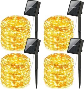 img 4 attached to 🌞 Solar String Lights Outdoor: Waterproof 4-Pack, Extra-Long 288Ft 800 LED - Each 72FT 200 LED Fairy Lights with 8 Lighting Modes, Perfect for Patio, Christmas, Party, Wedding