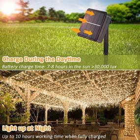 img 1 attached to 🌞 Solar String Lights Outdoor: Waterproof 4-Pack, Extra-Long 288Ft 800 LED - Each 72FT 200 LED Fairy Lights with 8 Lighting Modes, Perfect for Patio, Christmas, Party, Wedding