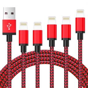 img 4 attached to 🔌 Apple MFi Certified iPhone Charger, 5Pack Lightning Cable (3/3/6/6/10FT) - Nylon Braided Fast Charging USB Cord for iPhone 12/11/Pro/Xs Max/X/8/7/Plus/6S/6/SE/5S and More