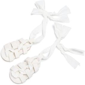 img 1 attached to HSDSBebe Baby Girls Pu Leather Roman Lace-Up Sandals – Toddler First Walkers with Rubber Sole, Ideal for Beach or Summer