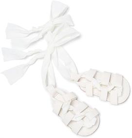 img 4 attached to HSDSBebe Baby Girls Pu Leather Roman Lace-Up Sandals – Toddler First Walkers with Rubber Sole, Ideal for Beach or Summer