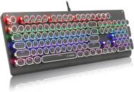 e-yooso k600: the ultimate retro mechanical gaming keyboard with rainbow led backlight and blue switch - perfect for home or work! logo