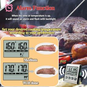 img 2 attached to LCD Digital Cooking Thermometer - Instant Read Food Thermometer with 🌡️ Stainless Steel Probe & Timer for Meat, Kitchen, Oven, BBQ, Grill, Smoker