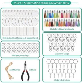 img 2 attached to OLSUNOR Sublimation Keychain Blanks Kit: 152pcs Double-Sided Heat 🔑 Transfer Sublimation Blanks Set for DIY Christmas Craft Gift Making