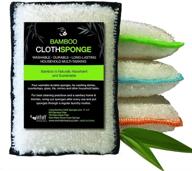 🧽 whiff bamboo sponges - sustainable, powerful scrubbing, naturally hygienic, washable & durable, multi-tasking 4-pack for kitchen and household cleaning logo