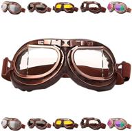 🛵 peicees vintage helmet goggles for motorcycle, bike, motorcross, and pilots logo