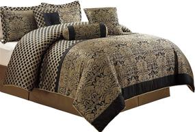 img 4 attached to Chezmoi Collection Lisbon Jacquard Comforter Bedding