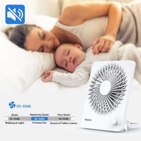 img 1 attached to 🌀 EasyAcc Rechargeable Desk Fan - 160° Foldable Portable Personal Fan with 2600mAh Battery - Mini USB Fan for Camping, Office, Outdoors - Stepless Speed Regulation - White