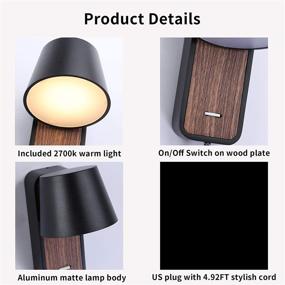 img 2 attached to 🔌 Contemporary Plug-in Wall Lamp: Stylish Nordic Bedside Lighting for Living Rooms, Hallways & Bedrooms