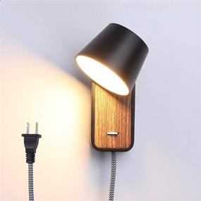 img 4 attached to 🔌 Contemporary Plug-in Wall Lamp: Stylish Nordic Bedside Lighting for Living Rooms, Hallways & Bedrooms