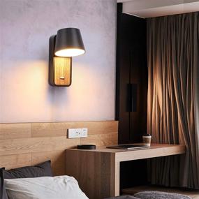 img 1 attached to 🔌 Contemporary Plug-in Wall Lamp: Stylish Nordic Bedside Lighting for Living Rooms, Hallways & Bedrooms