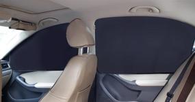 img 4 attached to 🚗 XCBYT Защитные солнцезащитные шторы для автомобильных окон - 4 шт. Автомобильные внутренние шторы для защиты от солнца с металлическими рамами, магнитных, складных экранов для передней и задней защиты от солнца - Идеальные автоаксессуары