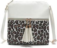 duketea leopard crossbody crossover shoulder women's handbags & wallets for crossbody bags logo