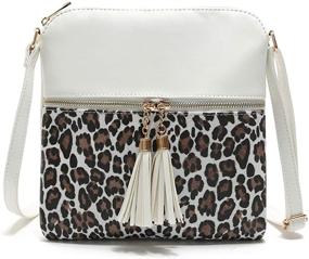 img 4 attached to Duketea Leopard Crossbody Crossover Shoulder Women's Handbags & Wallets for Crossbody Bags