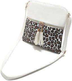 img 3 attached to Duketea Leopard Crossbody Crossover Shoulder Women's Handbags & Wallets for Crossbody Bags