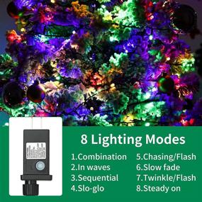 img 2 attached to 🎄 UL Certified Outdoor Indoor Christmas String Lights - 72 FT 200 LEDs with 8 Lighting Modes, Waterproof & Ultra-Bright Multicolor String Lights for Christmas Decorations, Home, Party, Holiday - 2 Pack