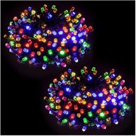 🎄 ul certified outdoor indoor christmas string lights - 72 ft 200 leds with 8 lighting modes, waterproof & ultra-bright multicolor string lights for christmas decorations, home, party, holiday - 2 pack логотип