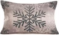 🎅 aremetop christmas snowflake pillow covers: festive let it snow greetings outdoor decorative cotton linen throw pillow case – happy new year lumbar cushion cover 12x20 inches for sofa xmas gift логотип