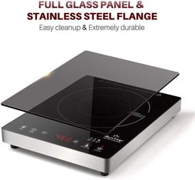 img 1 attached to Duxtop E200A Portable Induction Cooktop - High-End Full Glass Sensor Touch Burner, 1800W Countertop with Stainless Steel Housing