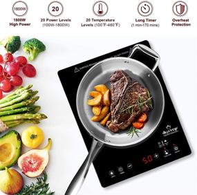 img 3 attached to Duxtop E200A Portable Induction Cooktop - High-End Full Glass Sensor Touch Burner, 1800W Countertop with Stainless Steel Housing