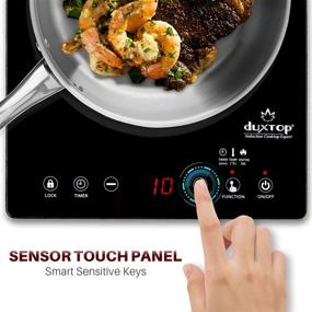 img 2 attached to Duxtop E200A Portable Induction Cooktop - High-End Full Glass Sensor Touch Burner, 1800W Countertop with Stainless Steel Housing