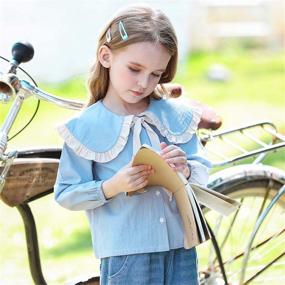 img 3 attached to 👚 Mud Kingdom Little Sleeve Collar Girls' Clothing: Stylish Tops, Tees & Blouses!