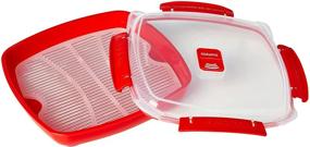 img 3 attached to 🍽️ Sistema Microwave Collection Plate with Removable Steaming Rack - Large, 44.6 oz./1.3 L, Red: Efficient Cooking and Steaming Solution