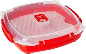 img 4 attached to 🍽️ Sistema Microwave Collection Plate with Removable Steaming Rack - Large, 44.6 oz./1.3 L, Red: Efficient Cooking and Steaming Solution