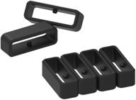 6-pack silicone fastener rings for garmin instinct/vivoactive 4/fenix 6/fenix 5 watch bands - band keepers, security loops, holders, and retainers (black) logo
