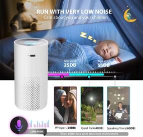 img 3 attached to 🌬️ VIVOHOME Очиститель воздуха: 7-цветная подсветка ночью, фильтр True HEPA и углеродный фильтр для домашней спальни офиса, без озона - подтверждено ETL CARB FCC