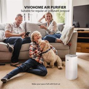 img 1 attached to 🌬️ VIVOHOME Очиститель воздуха: 7-цветная подсветка ночью, фильтр True HEPA и углеродный фильтр для домашней спальни офиса, без озона - подтверждено ETL CARB FCC