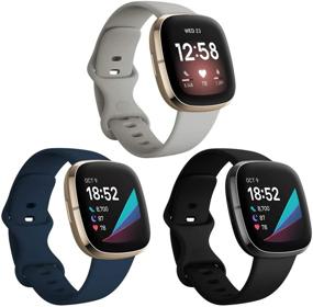 img 4 attached to 🎽 Улучшите свою Fitbit Sense/Versa 3 с помощью ремешков Find-MyWay: Мягкий силиконовый спортивный ремешок для женщин и мужчин