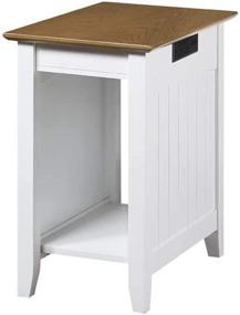 img 3 attached to 🔌 Edison End Table Charging Station in Driftwood/White by Convenience Concepts