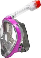 🤿 black grey head sea vu dry full face snorkeling mask - small/medium | clear silicone logo