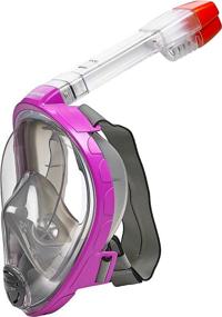 img 4 attached to 🤿 Black Grey HEAD Sea VU Dry Full Face Snorkeling Mask - Small/Medium | Clear Silicone