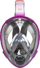 img 2 attached to 🤿 Black Grey HEAD Sea VU Dry Full Face Snorkeling Mask - Small/Medium | Clear Silicone