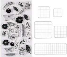 img 4 attached to 🖼️ BENBO Acrylic Stamping Blocks Set with Clear Silicone Seal Stamps - 5 Assorted Sizes for Scrapbooking, Crafts, and Card Making