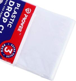 img 2 attached to PROWEE 3-Pack 9ft x 12ft Painter's Plastic Drop Cloths - Waterproof Paint Floor Cover Sheeting Tarp - Clear Plastic Cover for Extra Protection