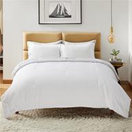 высококачественный набор постельного белья bedsure в полоску, белого цвета, для кровати размера queen - 🛏️ в наборе 3 предмета для кровати размера queen, включая 1 одеяло и 2 наволочки логотип