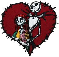 love stitch heart iron-on patch - jack and sally | nightmare before christmas applique logo