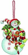 dimensions counted stitch ornament snowman logo