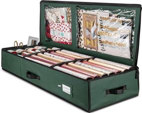 img 4 attached to 🎁 ZOBER Premium Wrap Organizer - 40" Long, Tear-Proof Fabric - Interior Pockets - Fits 18-24 Standard Rolls - Underbed Storage - Wrapping Paper Storage Box and Holiday Accessories - 5-Year Warranty