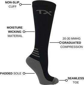 img 3 attached to 🧦 Comfortable and Moisture-Wicking TX Compression Socks 20-30 mmHg: Optimal Graduated Support