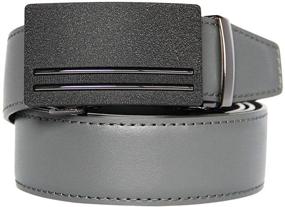 img 4 attached to 🔒 Holeless Leather Ratchet Automatic Sliding Men's Belts and Accessories