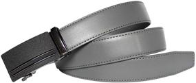 img 1 attached to 🔒 Holeless Leather Ratchet Automatic Sliding Men's Belts and Accessories