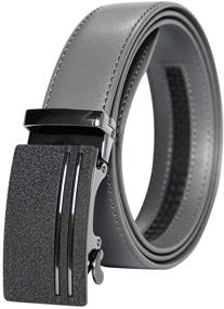 img 3 attached to 🔒 Holeless Leather Ratchet Automatic Sliding Men's Belts and Accessories