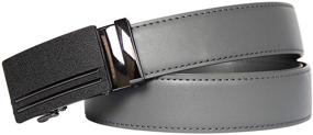 img 2 attached to 🔒 Holeless Leather Ratchet Automatic Sliding Men's Belts and Accessories