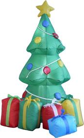 img 3 attached to 🎄 Vibrant 5-Foot Inflatable Christmas Tree: Multicolored Gift Boxes, LED Lights. Perfect for Yard, Garden, and Indoor Decor, Holiday Lighting, Home & Family Outdoor Inflatables